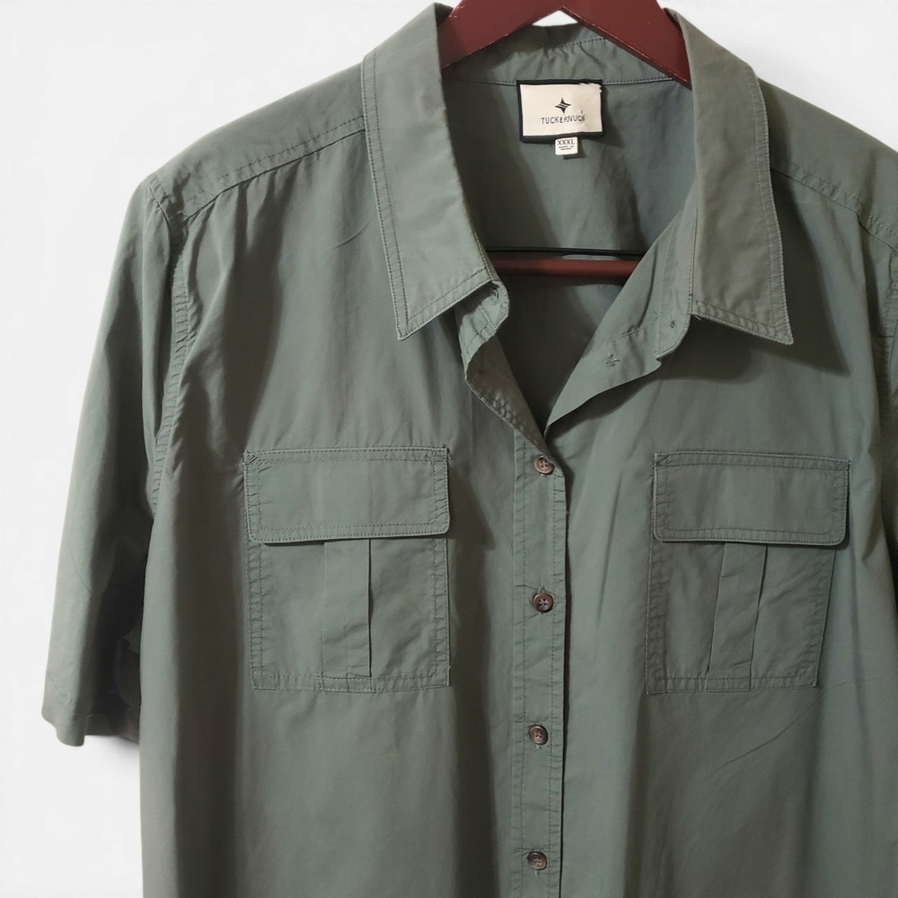 Tuckernuck Nala Shirtdress Army Green Short Sleeve Poplin Cotton XXXL Y23994T - Picture 2 of 11